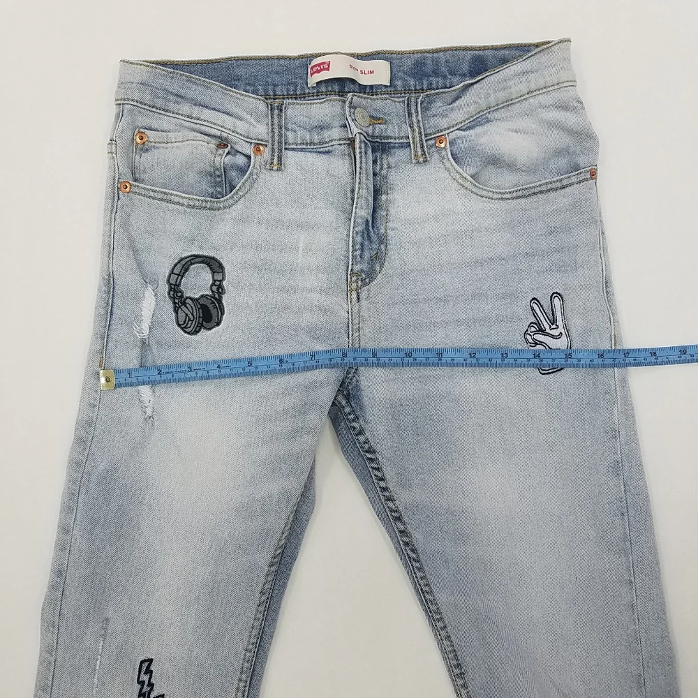 Levi's Big Boys 511 Slim Destruction Patched Jeans